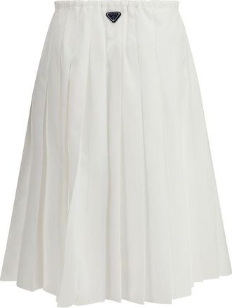 Prada Womens White Cotton Long Skirt