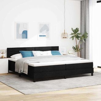 vidaXL Vidaxl - Cama Tipo Box Spring Con Colch&oacute;n Negro 200 X 200 Cm Tela