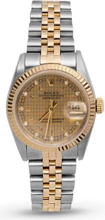 Rolex Pre-owned Rolex Datejust Automatic Diamond Champagne Dial Ladies Watch 69173 CDJ