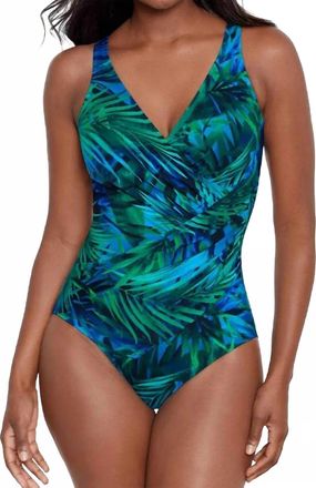Miraclesuit Palm Reader Oceanus One Piece Swimsuit In Blue Multi