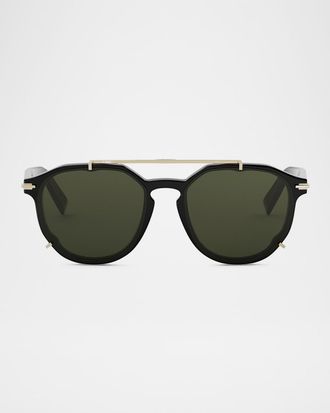 Dior Men & apos;s DiorBlackSuit RI Round Acetate & Metal Sunglasses
