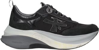 Premiata Hill Nylon Platform Sneakers - Dames - Sneakers - Zwart - 37 EU - Nylon - Schoenen