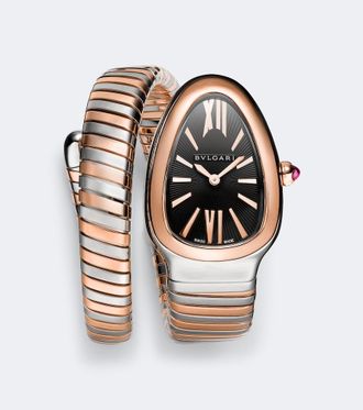 Bulgari Serpenti Tubogas 18kt rose gold and stainless steel watch