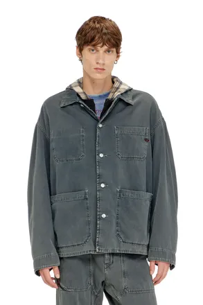 Diesel Utility-style jacket in coloured denim - Denim Jackets - Unisex - Grey