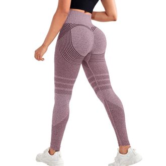 Generic Women 3D Compression Leggings Anti Cellulite Slimming Scrunch Bums Leggings High Waist Seamless Push-Up Opaque Gym Yoga Running Legging Tummy Control 