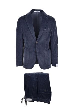 Eleventy Mens Velvet Suit - Blue