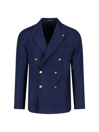 Tagliatore Navy Blue Double-Breasted Wool Blazer
