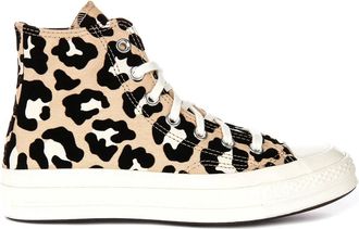 Converse Sneakers, female, Multicolor, 6 UK, Leopard Print High-Top Textile Trainers