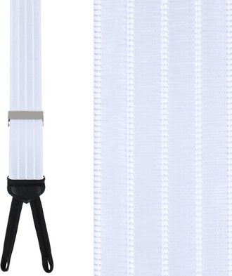 Trafalgar Store Jefferson Brushed Pinstripe Elastic Formal End Suspenders in White at Nordstrom