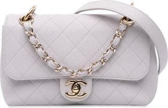 Chanel 2019 Caviar City Walk Flap kleine tas - Wit