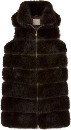 Yes-Zee O105Ko 00 0232 Chaleco Largo - Jackets - Mujer - Marr&oacute;n - XS