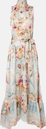 Camilla Embellished floral silk maxi dress