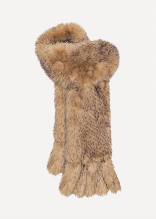 Rotate Womens Faux Fur Scarf In Beige