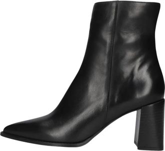 Notre-V Klassieke Enkellaars - Dames - Laarzen met Hak - Zwart - 35 EU - Leer - Schoenen