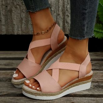 Generic Orthopedic Sandals for Women,2026 Summer Dressy Open Toe Bowknot Casual Walking Platform Wedges Heels Ankle Straps Sandals Beach Comfortable Slip on S
