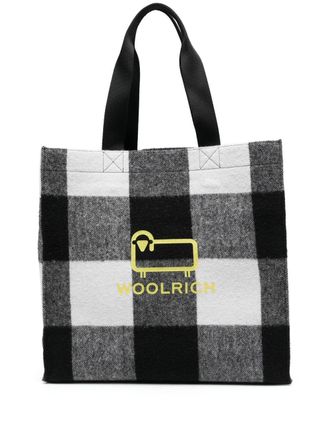Woolrich Shopper met logoprint - Zwart