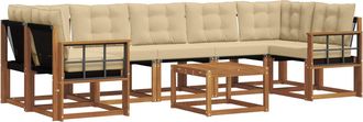 vidaXL Conjunto De Sof&aacute;s De Exterior 8 Uds. Natural Y Beige Vidaxl