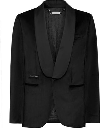 Philipp Plein Blazer Elegant - Heren - Blazers - Zwart - M - Leer - Jassen