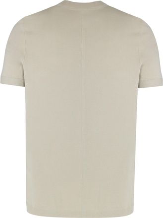 HUGO BOSS Mens Short-Sleeved Knit T-Shirt Beige Viscose T-Shirts And Polos