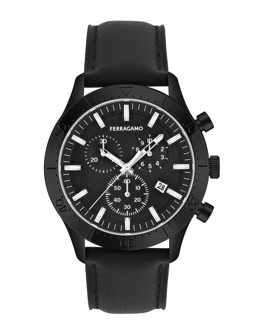 NWT Ferragamo Edge Chronograph Quartz Black Dial Men\'s Watch Ferragamo Edge Chrono Watch - Men | Ferragamo main image 4