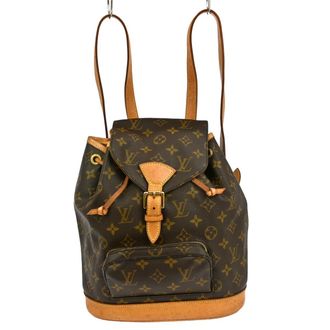 Louis Vuitton Montsouris Backpack Monogram Canvas Brown Canvas Backpack Bag (Pre-Owned)