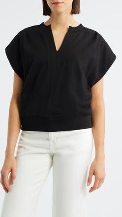 Wit & Wisdom Extended Shoulder Notch Neck Top in Black at Nordstrom Rack, Size X-Small