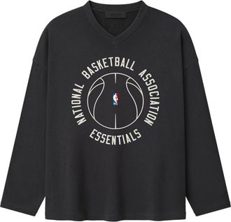 Fear of God x NBA X Barkley Hendricks Long Sleeve V-Neck T-Shirt Faded Black 125BH264701F