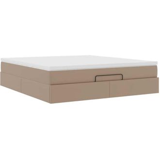 vidaXL Estructura Cama Otomana Colch&oacute;n Cappucino Cuero Sint&eacute;tico Vidaxl