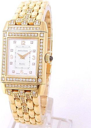 Jaeger-LeCoultre Pre-owned Jaeger LeCoultre Reverso Hand Wind Diamond Silver Dial Ladies Watch 267.1.86