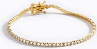 Mint & Lily Classic Tennis Bracelet in 18K Gold Over Sterling Silver at Nordstrom