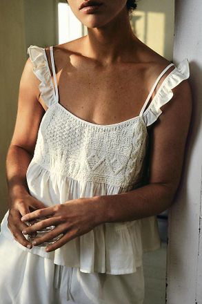 Pilcro Sweater Knit & Woven Tank Top