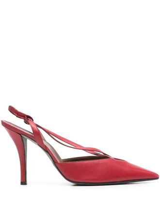 Romeo Gigli 1990s 100mm strappy slingback pumps - Red