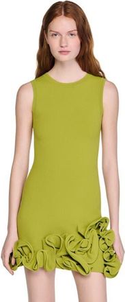 Sandro Floral knit mini dress in Green at Nordstrom, Size 34 Eu