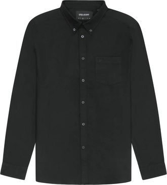 Lyle & Scott Tonal Eagle Plain Oxford Shirt - Heren - Casual Overhemden - Zwart - L - Katoen - Overhemden