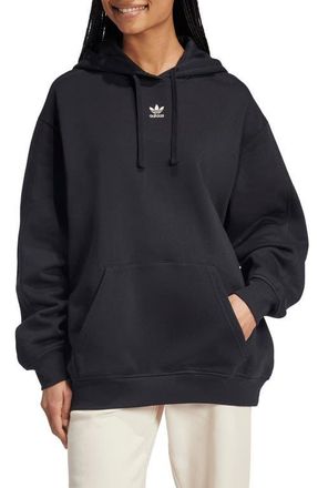 adidas Trefoil Essentials Oversized Lifestyle Hoodie in Black at Nordstrom, Size Xx-Small