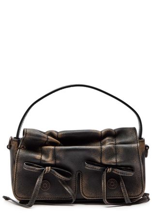 Acne Studios Multipocket Micro Vintage Grained-leather top Handle bag - Dark Brown - One Size