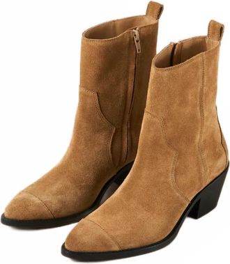 Alohas Women Austin Suede Leather Ankle Boots In Tan
