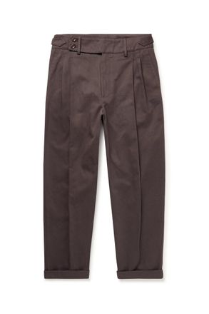 Dolce & Gabbana Tapered Pleated Cotton-Twill Trousers
