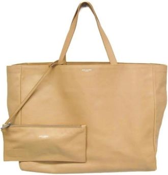 Saint Laurent Pre-owned Tote Bags, female, Beige, Size: ONE SIZE Pre-owned Leather totes
