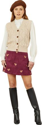 Yumi Corduroy Daisy Mini Skirt in Burgundy at Nordstrom, Size 12