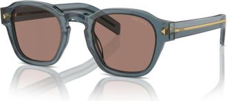 Prada Stijlvolle Zonnebril - Heren - Zonnebrillen - Grijs - 49 MM - Accessoires