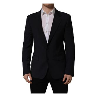 Dolce & Gabbana Blazers, male, Black, Size: L 2 Button Suit Blazer
