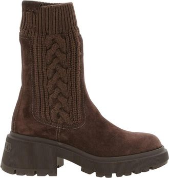 Jimmy Choo London Tamia Flat - Dames - Enkellaarsjes - Bruin - 40 EU - Wol - Schoenen