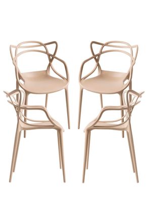 Regalos Miguel Pack 4 Sillas color beige en polipropileno