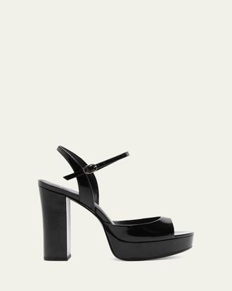Alexandre Birman 120mm Amy Patent Leather Platform Sandals