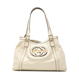 Gucci Pre-owned Tote Bags, female, White, Size: ONE SIZE Pre-owned Leather Tote Bag