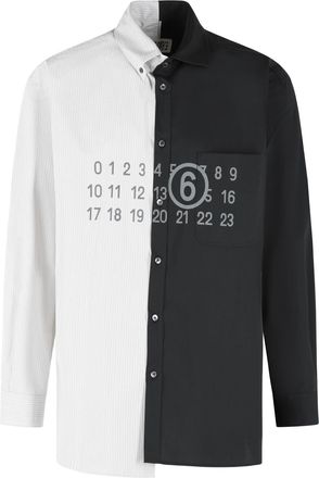 Maison Margiela Camicia Mm6 Maison Margiela Color Block in cotone bianco e nero
