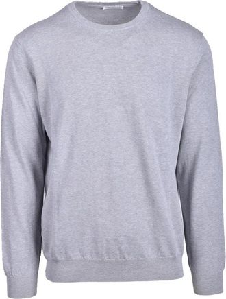 MANIPUR Grey Elbow-Patch Cotton Sweater