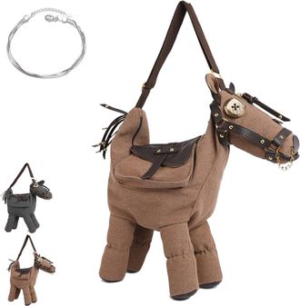 Generic Horse Purse for Women, Western Cowgirl Horse Crossbody Bag, Adjustable Strap Shoulder Purse for Valentines Day Gift (Brown)