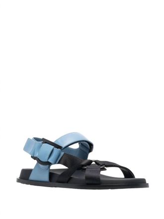 Ferragamo Womens Strappy Leather Sandals In Blue